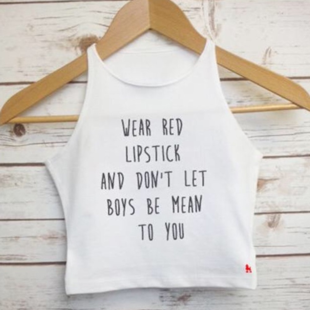 Wear Red Lipstick Crop Top